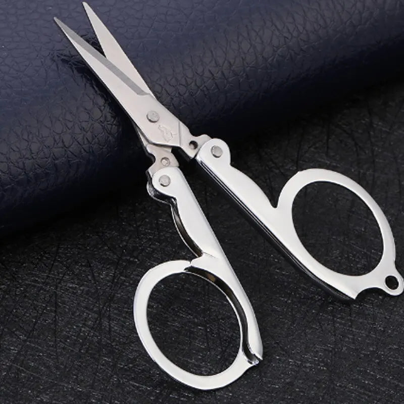 Folding Pocket Scissors Multifunctional Stainless Steel Folding Small Scissors Household Mini Thread Cutting Nail Tools Stainles Peaceful Pleasures Health and Wellness 1pc