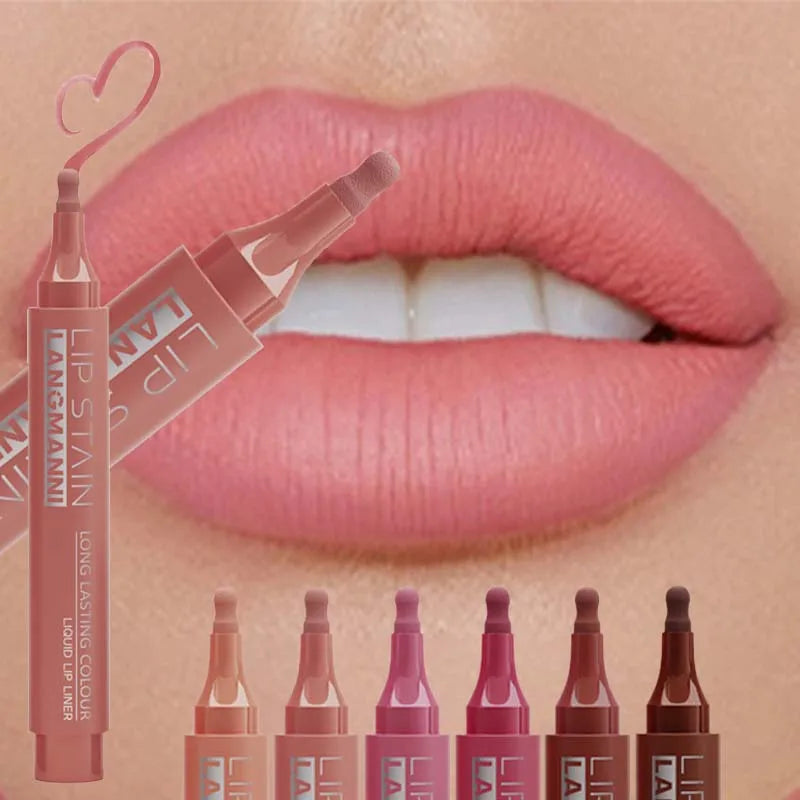 Matte Liquid Lip Liner Pencil – Waterproof 6-Color Lipliner