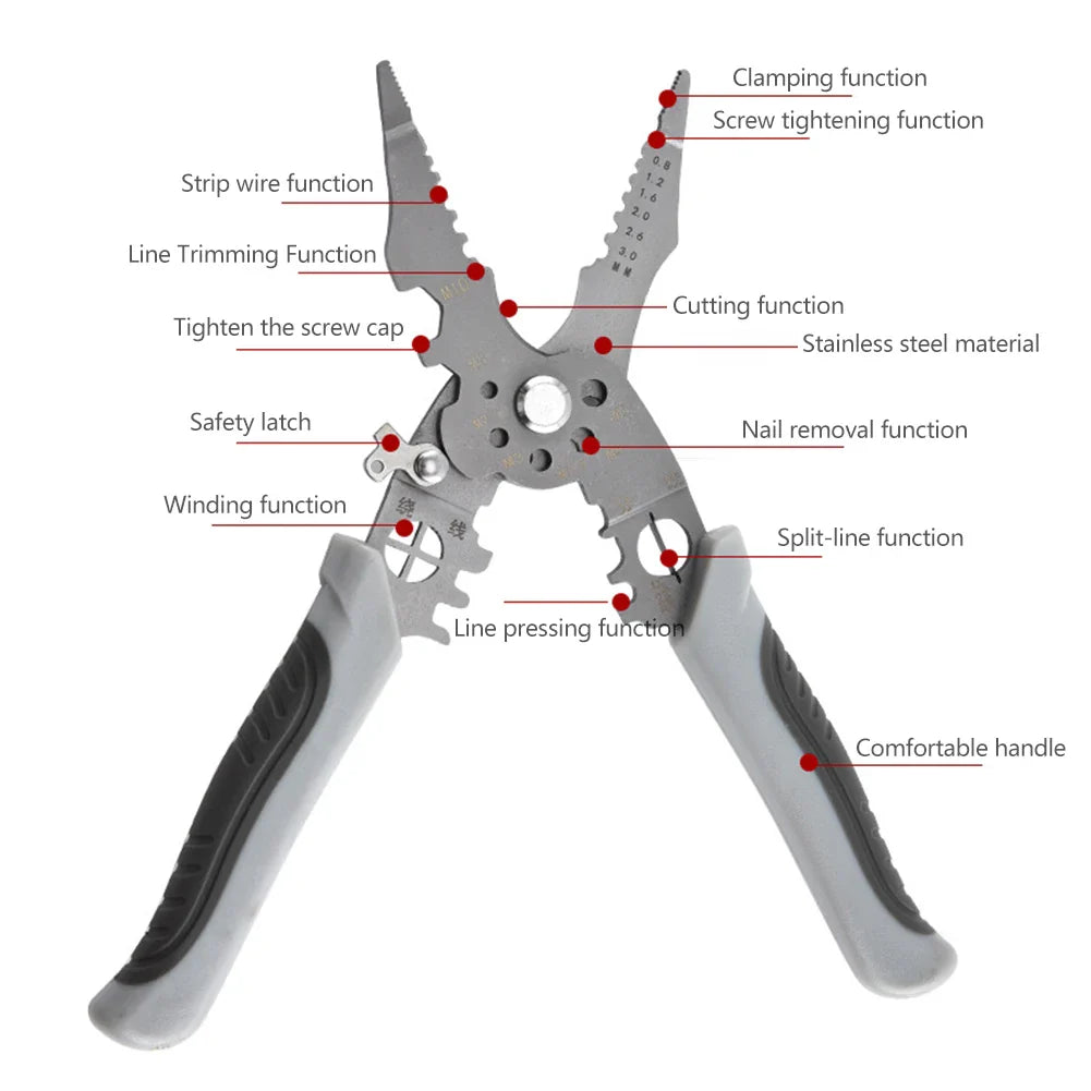 21-in-1 Wire Stripper Crimper Pliers – Adjustable Non-Slip