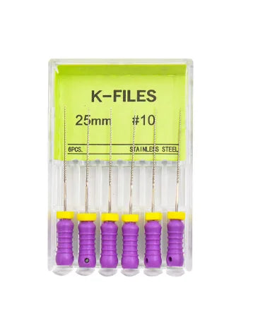 Dental K-Files 6pcs | Stainless Steel Root Canal Hand Files