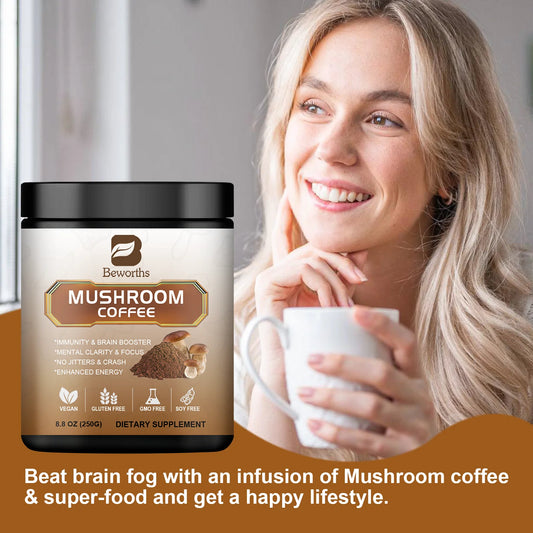 Mushroom Coffee with Lion’s Mane, Cordyceps, Reishi & Chaga – Energy, Focus & Immunity | 250g Peaceful Pleasures Health and Wellness