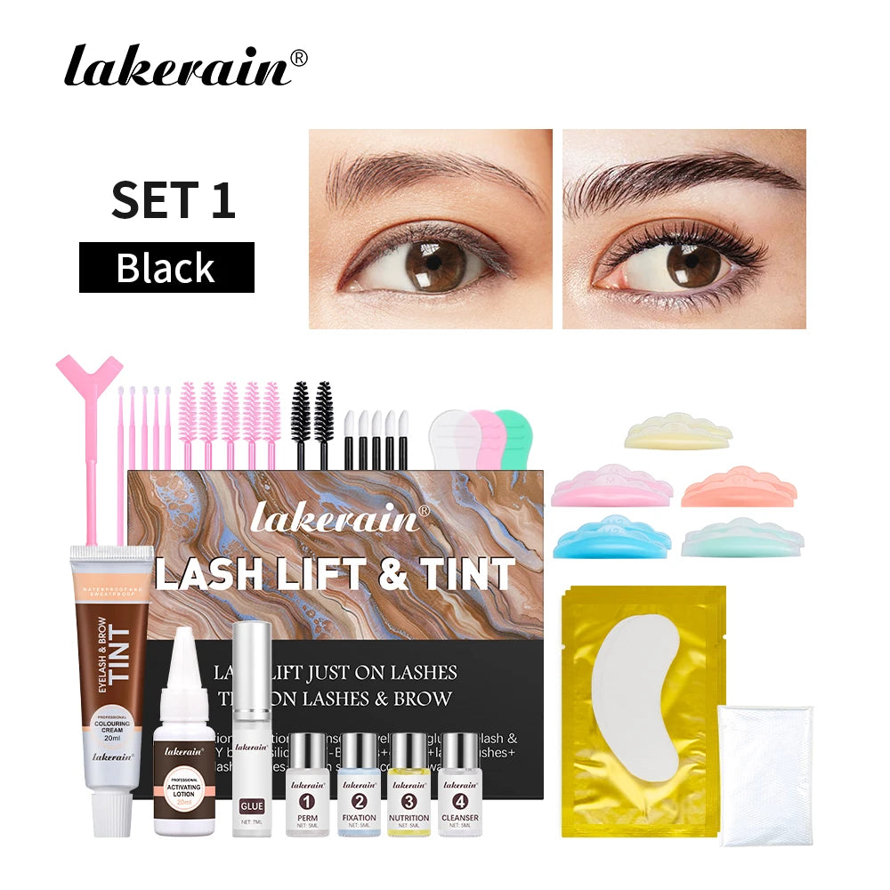 Lash Fast Lift And Tint Kit Professional Eyelash Perm Kit 2 in 1 Lashes Tint Brow Lashes Tint Brow Dye Eyes Makeup Tools Peaceful Pleasures Health and Wellness set1