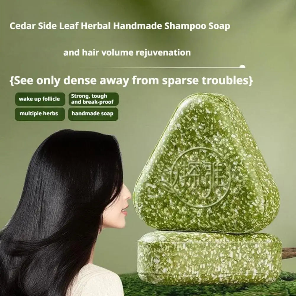 1/3PCS Usman Grass & Platycladus Natural Herbal Shampoo Soap Strengthens Roots Controls Oil Cleanses Scalp Hair Growth Hair Soap Peaceful Pleasures Health and Wellness