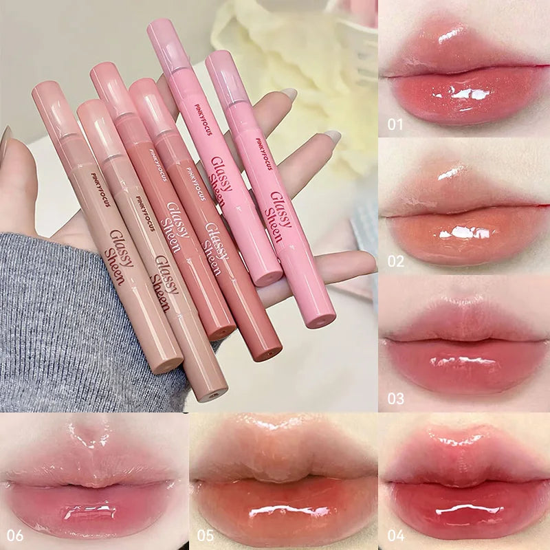Pinkyfocus Moisturizing Lip Gloss | Non-Sticky Water-Glass Finish