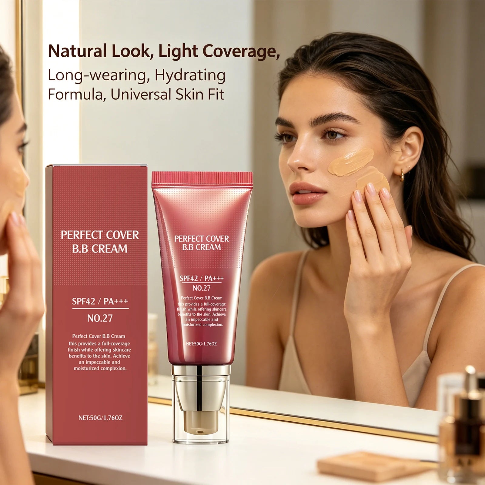 Moisturizing BB Cream Concealer – UVA Block & Blemish Cover 50g BB Cream Concealer Peaceful Pleasures Health and Wellness