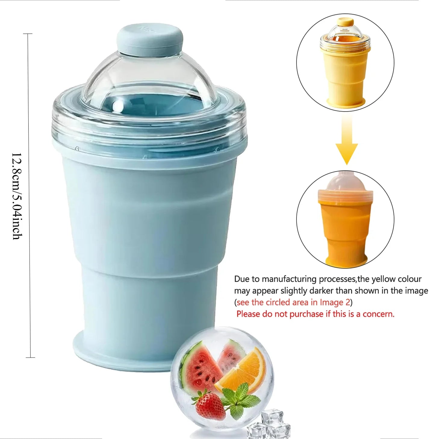 Foldable Silicone Ice Ball Maker Cup – BPA-Free Travel Mug