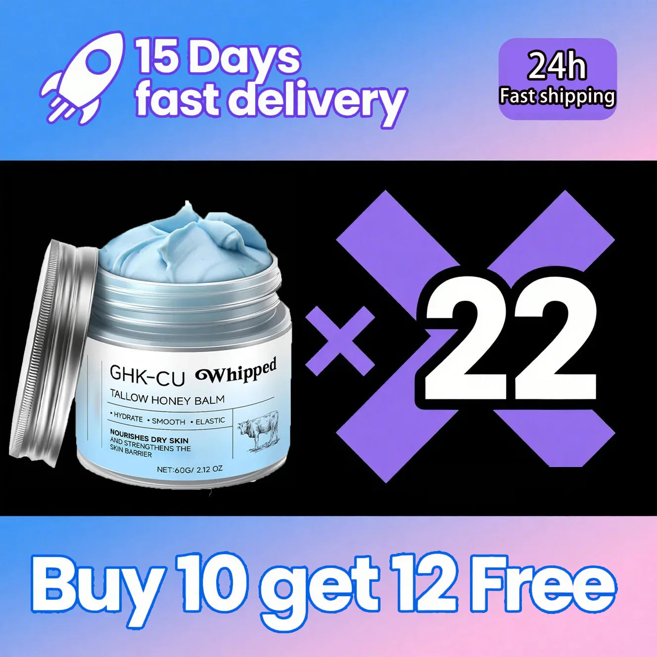 Blue Balm Moisturizer – Copper Peptides, Beef Tallow & Manuka Honey
