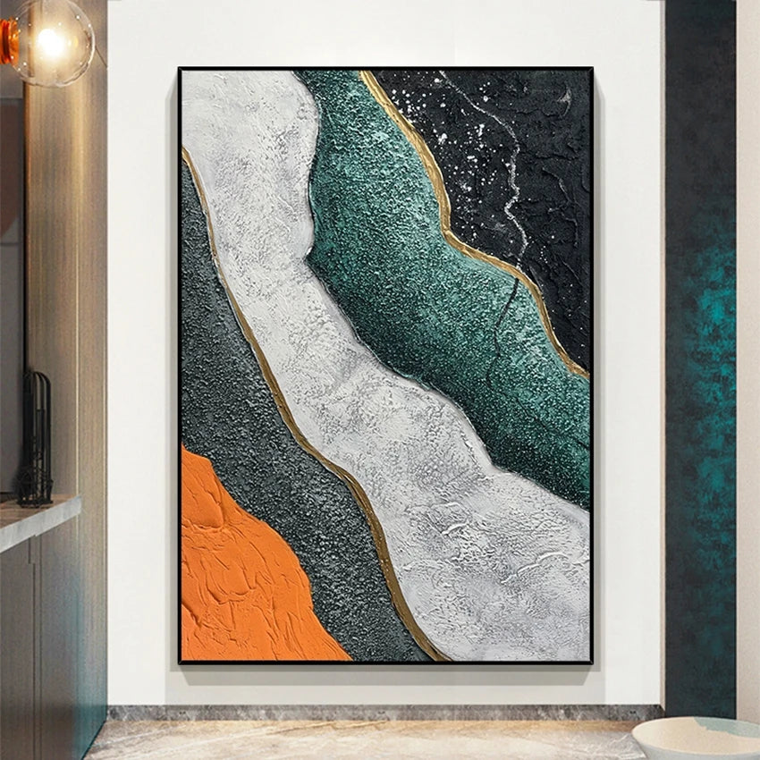 New Abstract Art Decorative Mural Canvas 100% Handmade Customizable Oil Painting Living Room Hotel Restaurant Hanging Picture Peaceful Pleasures Health and Wellness