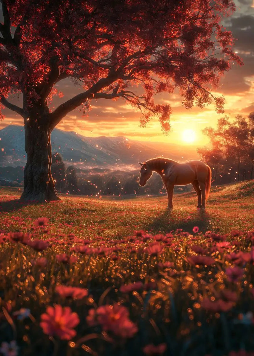 Black horse ， White Horse Canvas Painting,Posters and Prints, Wall ,,Animal Picture for Modern Living Room Home Decoration Peaceful Pleasures Health and Wellness by-9 30x40cm Unframed
