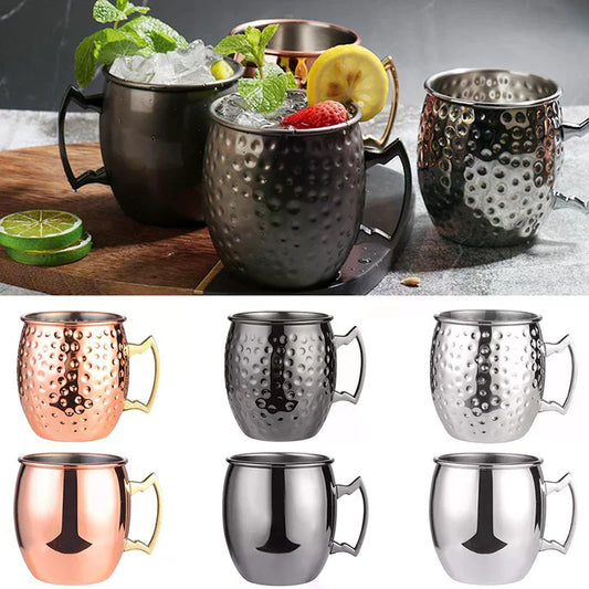 Hammered Stainless Steel Moscow Mule Mug 530ml | Bar Drinkware Cocktail Mug Oasis Select
