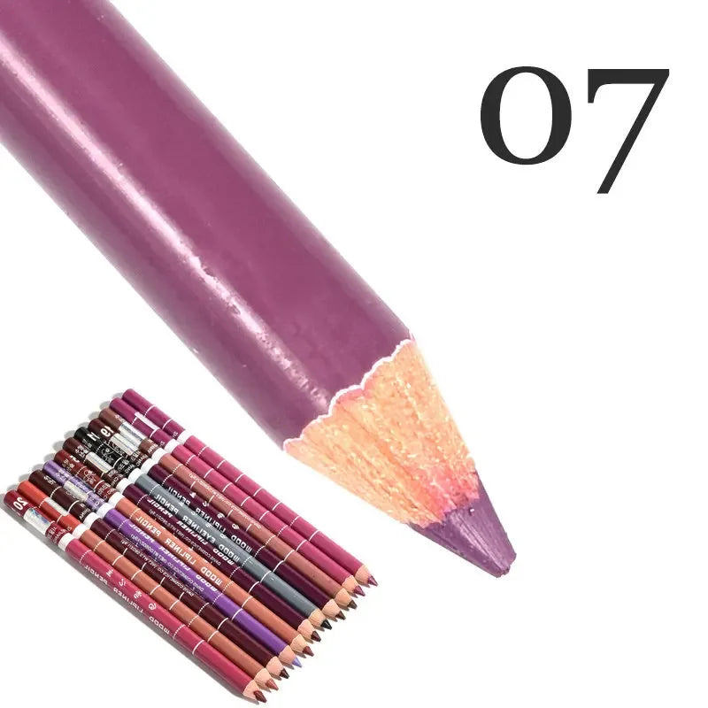 28-Color Waterproof Matte Lip Liner Pencil – Long-Lasting