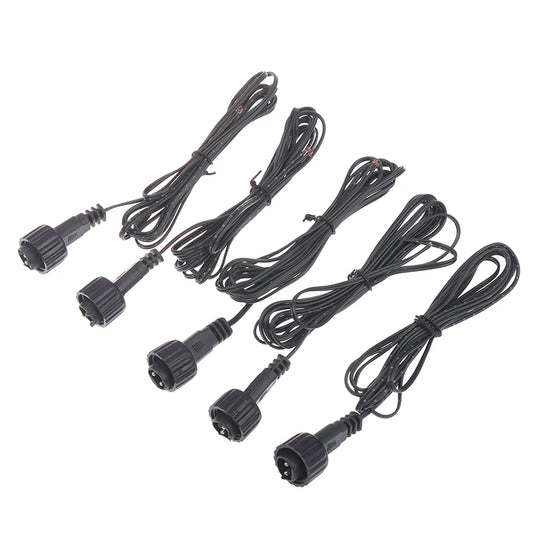 For Solar Panel Extension Cable 2Pin LED Connector Male 2M Black 2Pin Plug Connector Wire Waterproof Extension Cable Peaceful Pleasures Health and Wellness 5pcs