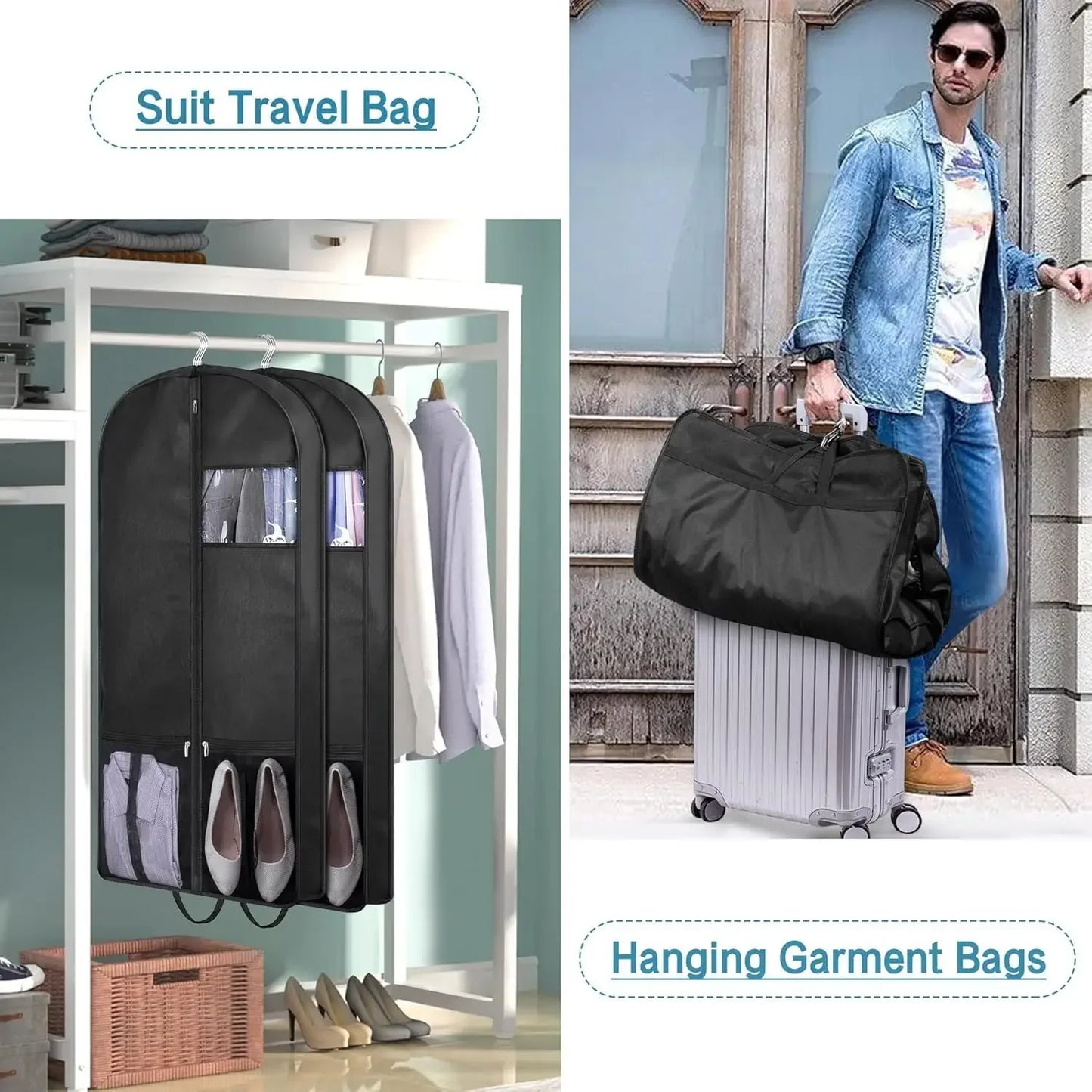 43" Gusseted Mesh Hanging Garment Bags, 3-Pack Peaceful Pleasures Health and Wellness