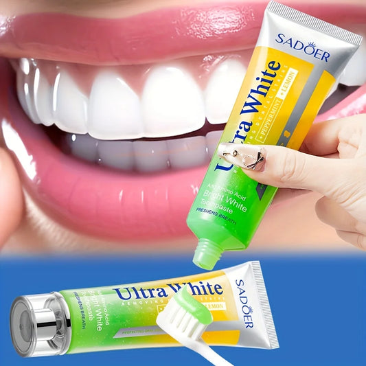 Lemon Mint Whitening Toothpaste Cleaning Teetch, Peppermint And Lemon Brightening Teeth Toothpaste Fresh Breath 100g Peaceful Pleasures Health and Wellness