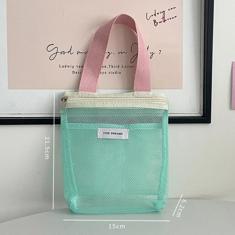 Portable Mesh Cosmetic Bag | Travel Toiletry & Makeup Organizer