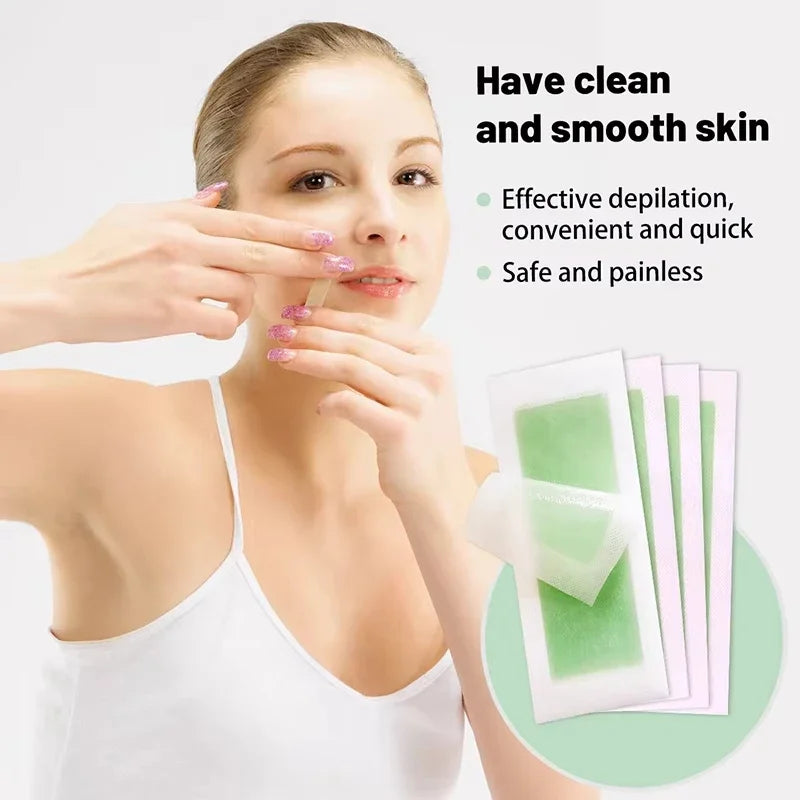 2026 10Pcs Hair Removal Wax Paper, Skin-Friendly Painless Waxing Strips, Unisex Home Waxing Kit for Face, Legs, Arms and Body Peaceful Pleasures Health and Wellness