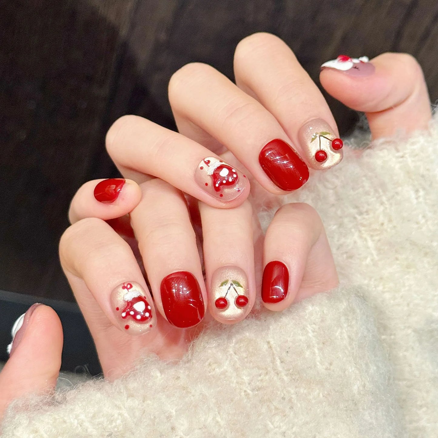 Y2K Glitter Stars & Bow Press On Nails | Korean Ballet Style 10pc Press On Nails Peaceful Pleasures Health and Wellness