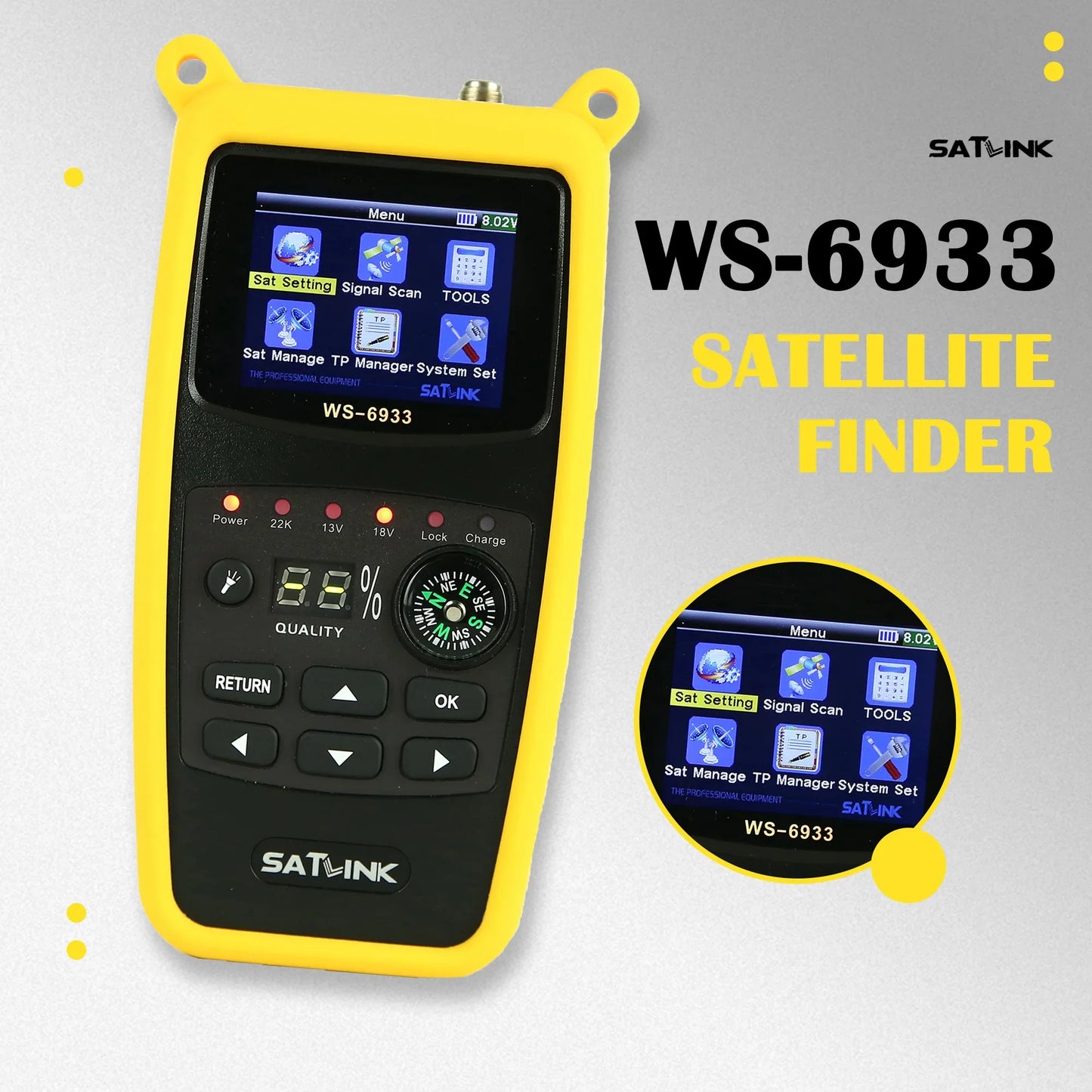 SATLINK ST-6933 DVB-S2/S Satellite Finder & Signal Tester
