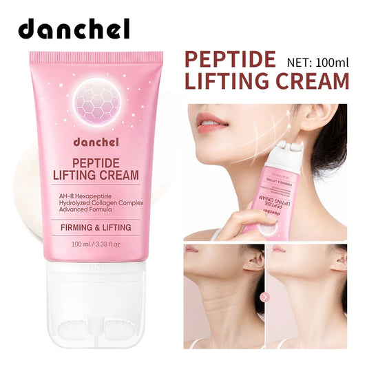 AH-8 Peptide Lifting Neck Cream Double Roller Massager Smooth Neck Lines Moisturizing Lifting Brighten Even Skin Tone Neck Cream Peaceful Pleasures Health and Wellness