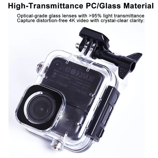 60M Camera Protective Shell Waterproof Sports Camera Cover Transparent Tempered Glass For DJI Osmo Nano PC/Glass/Stainless Steel Peaceful Pleasures Health and Wellness Default Title