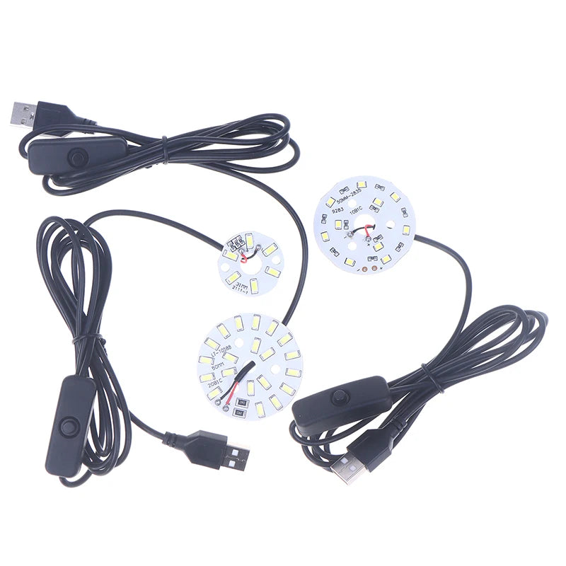 USB Plug Low Voltage DC 5V LED Light Source SMD 5730/2835 LED Light Beads Ring Chip With 1.5m Swtich Cable 3/5/10W White Light Peaceful Pleasures Health and Wellness