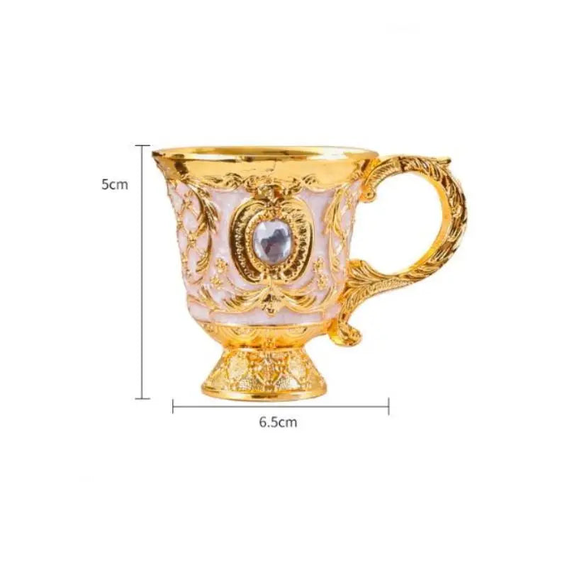 Vintage European Embossed Enamel Mini Goblet | Alloy Wine Cup