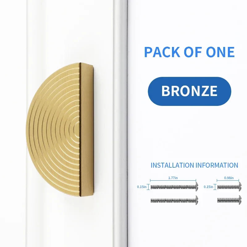 Gold Brass Cabinet Pulls – Half Round Drawer & Door Handles
