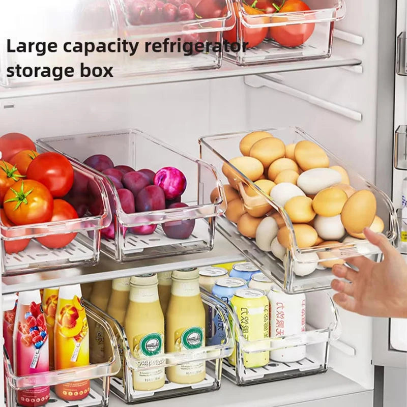 Clear Refrigerator Organizer Bins – Plastic Storage Containers for Fridge
