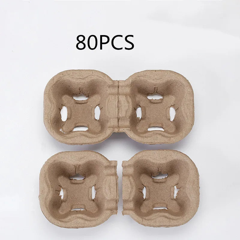 80 or 40PCS for one Pack Coffee Cup Holder Made of Pulp Paper for Takeaway Drinks Package for Coffee Shop Wholesale Drops Ship Peaceful Pleasures Health and Wellness 80pcs for 2 Cups