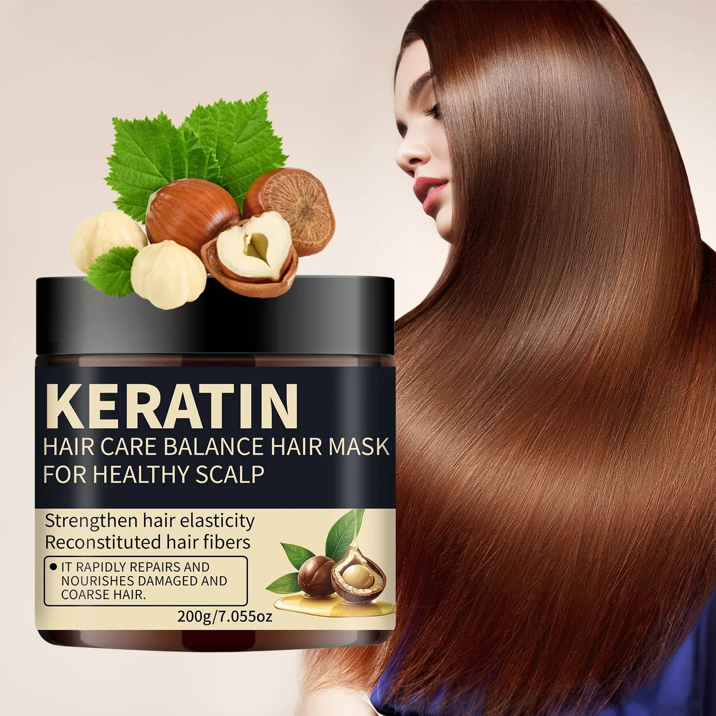 Lanemay Keratin Hair Mask – Deep Moisture & Anti-Breakage 200g