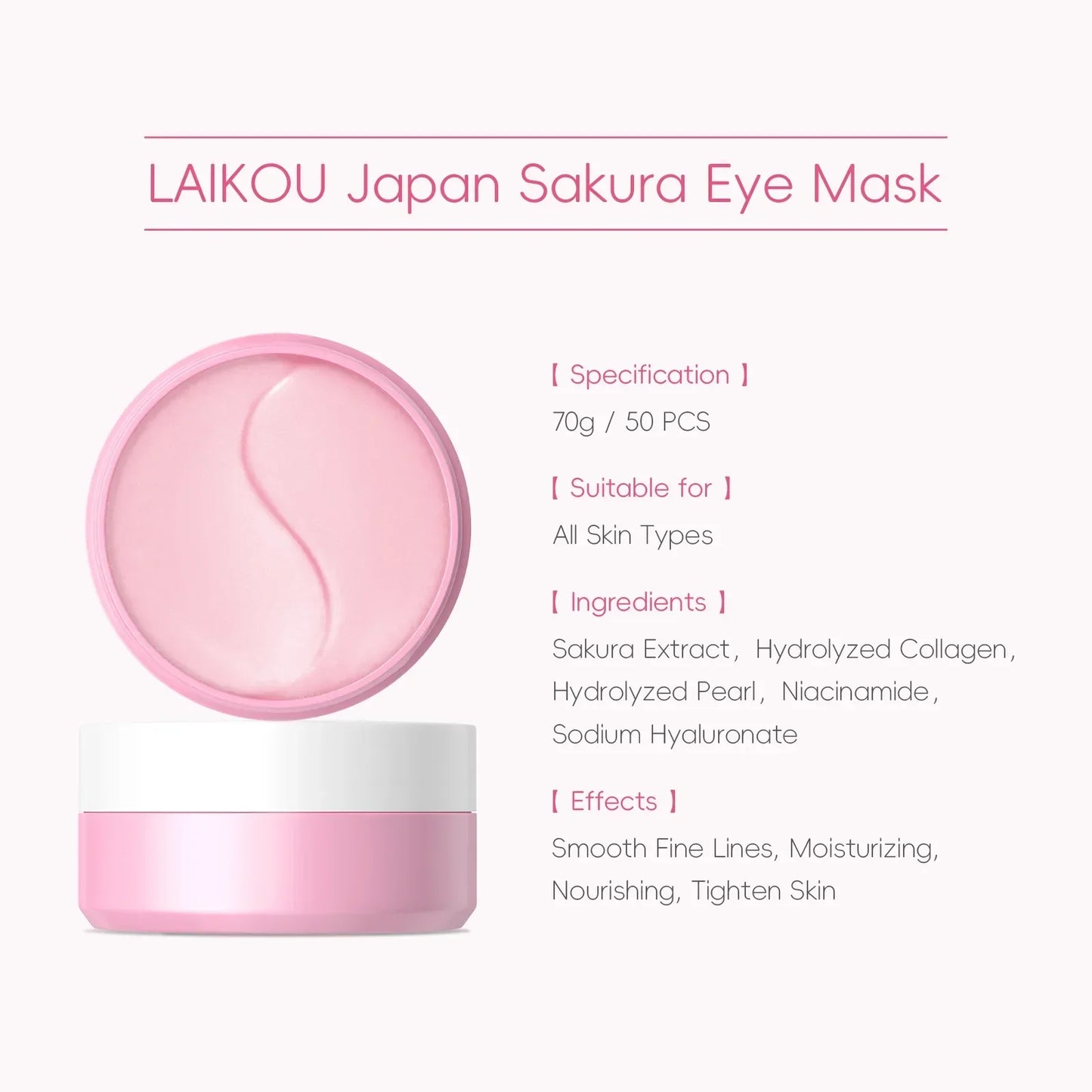 LAIKOU Under Eye Mask – Snail or Sakura, Anti-Aging & Dark Circle Reducer Peaceful Pleasures Health and Wellness