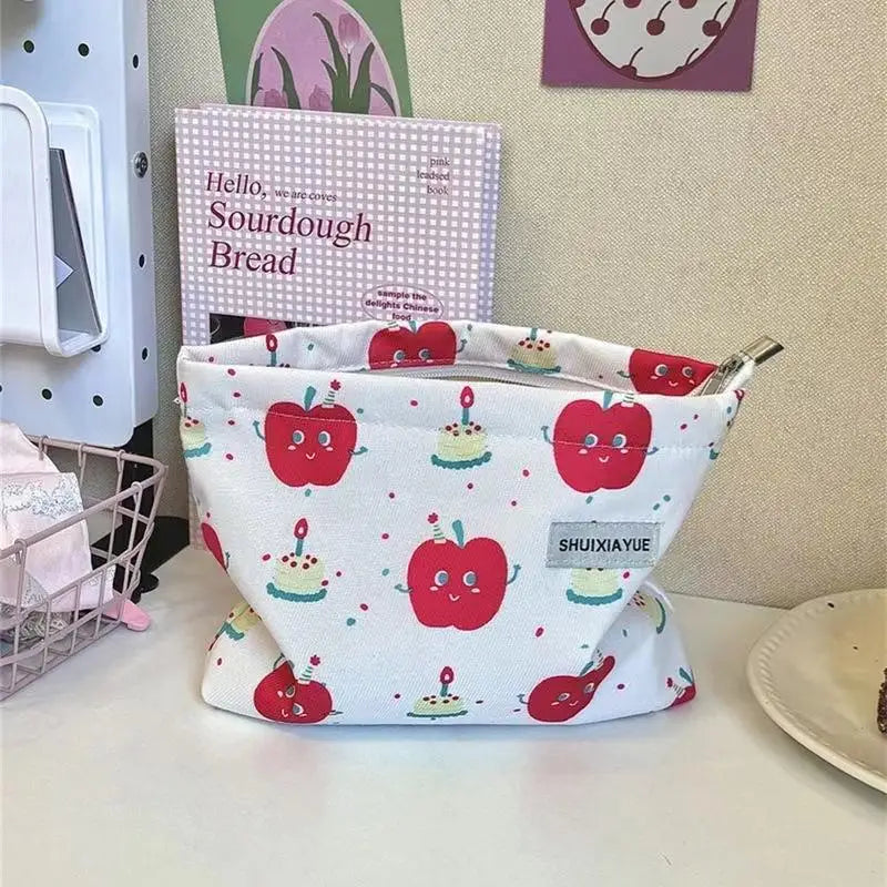 Cosmetic Bags Zipper Opening Key Card Holder Cartoon Student Pencil Case Coin Purse Ladies Hand Portable Storage Bag Peaceful Pleasures Health and Wellness A4