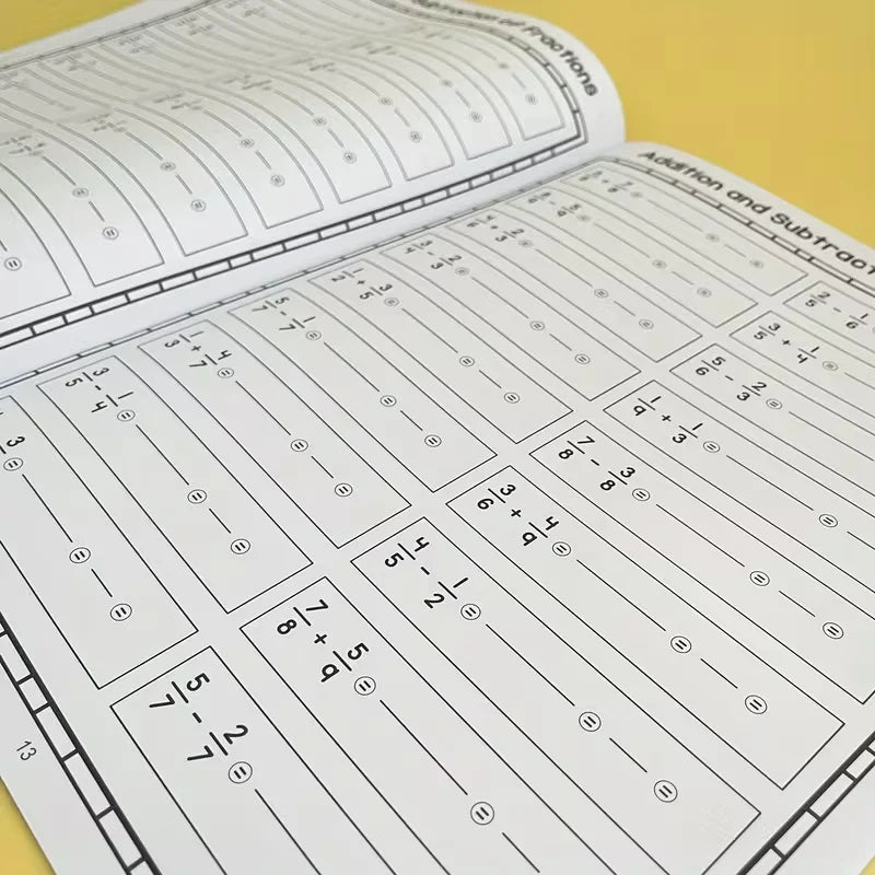 Fraction Practice Workbook Youngsters Addition Subtraction Elementary