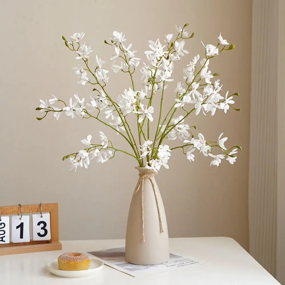 Artificial Phalaenopsis Orchid Branch | 3-Fork Realistic Fake Flower