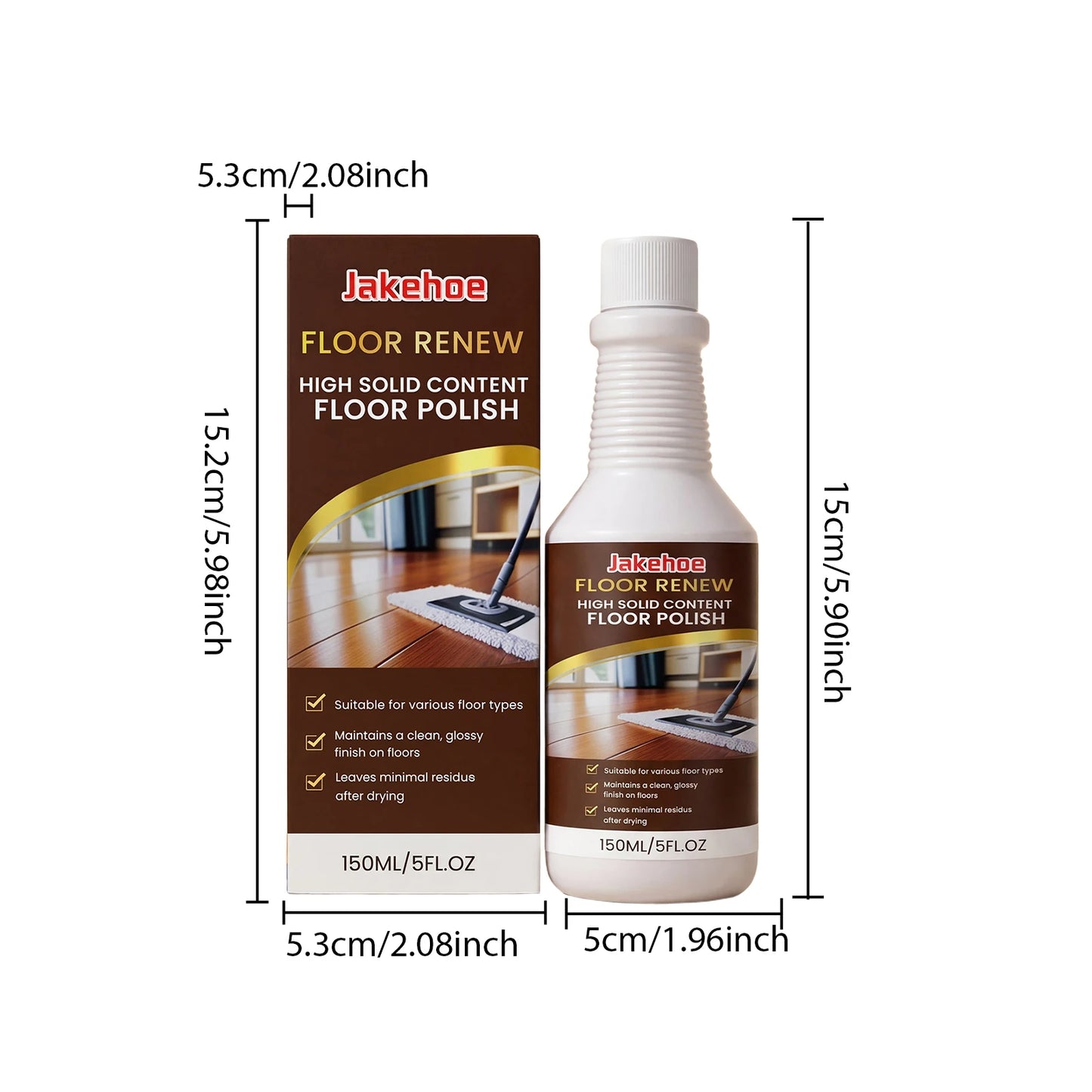 JAKEHOE 150ml Floor Cleaner | Stain Removal & Gloss Polish