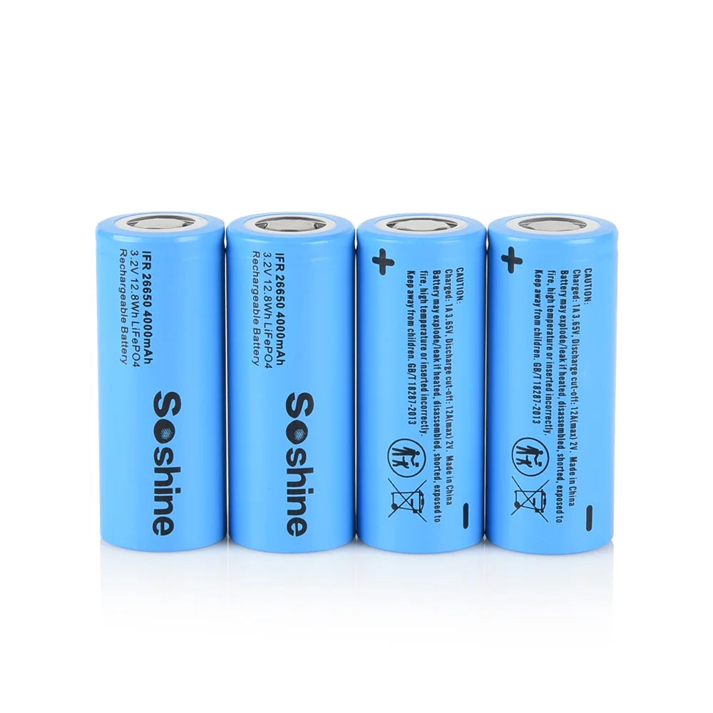 Soshine 3.2V LiFePO4 Rechargeable Batteries – All Sizes