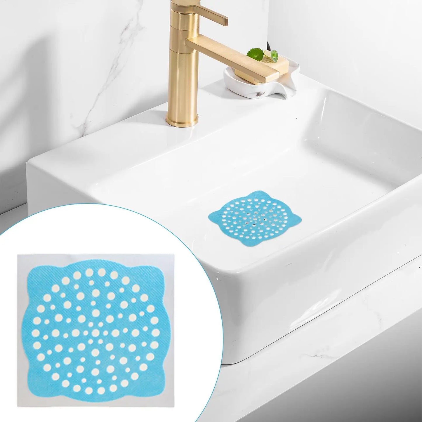 Shower Drain Hair Catcher Sticker Fine Mesh Filter 30 Pack