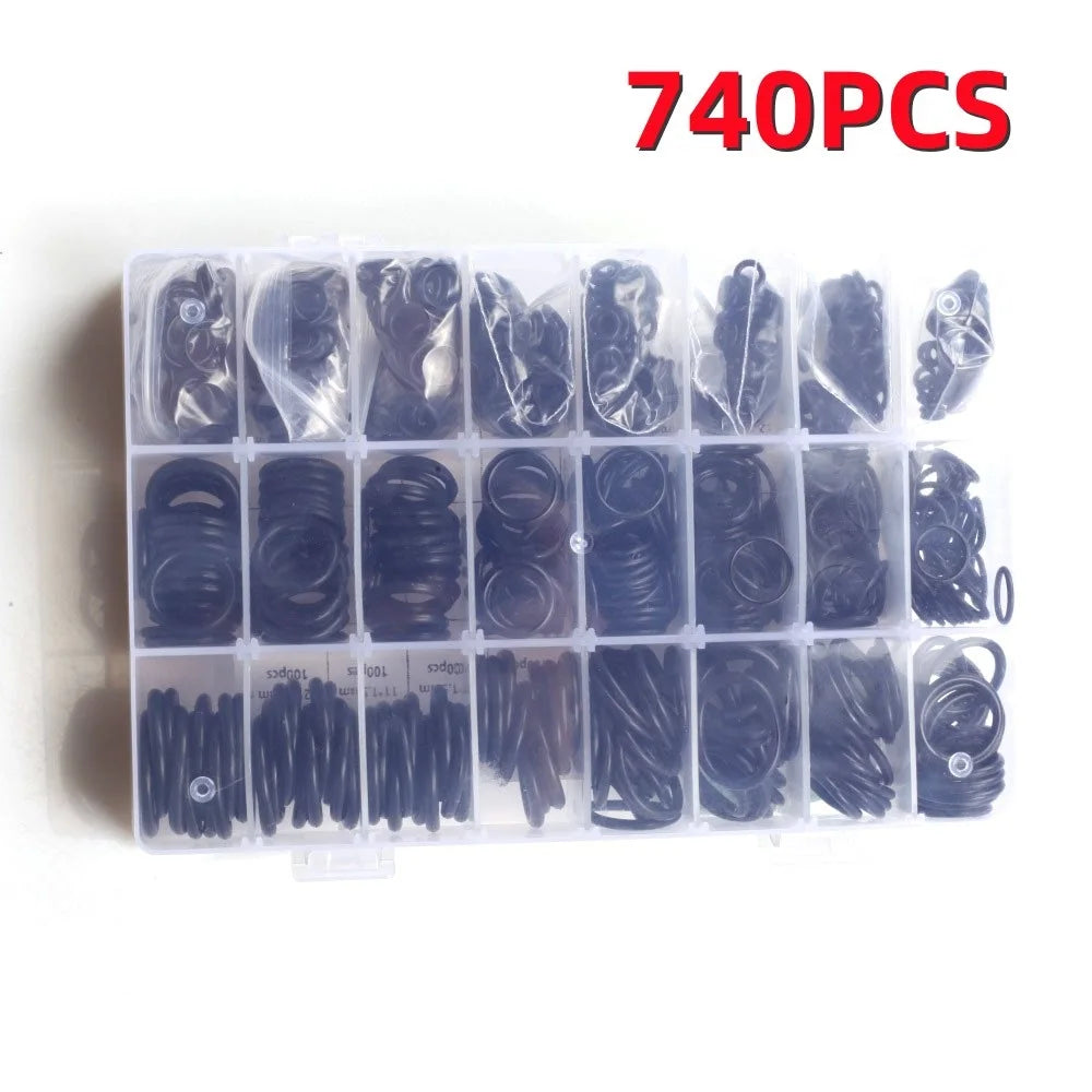 NBR O-Ring Set 740/1200pcs – Nitrile Rubber Oil-Resistant Seals Peaceful Pleasures Health and Wellness 740PCS