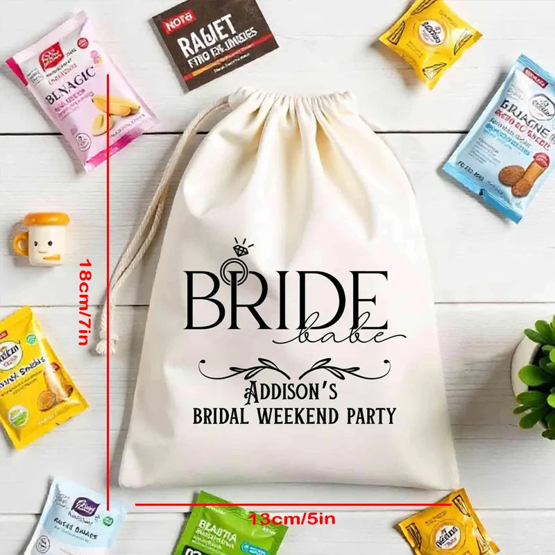 5-Pack Personalized Bachelorette Party Favor Bags | Bridal Gift