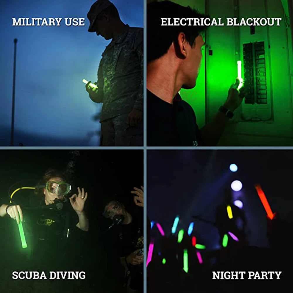 Glow Sticks 6 Inch Fluorescence Light For Hiking Camping Outdoor Emergency Concert Party Light Emergency survival tools Peaceful Pleasures Health and Wellness