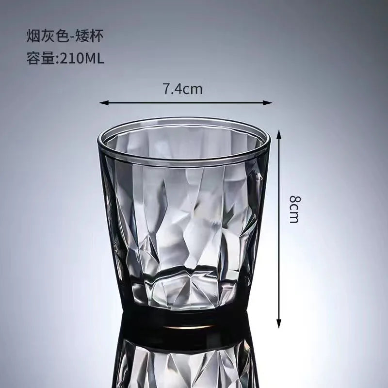 1PC Acrylic AS water cup Household color plastic cup gargle beer cup Restaurant juice cup drop resistant reusable Peaceful Pleasures Health and Wellness 210ml 1 M