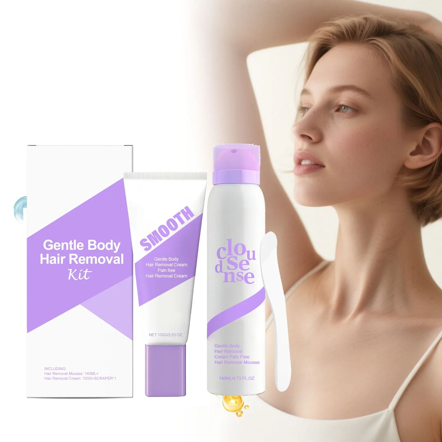 Painless Hair Removal Cream – Legs, Underarms & Intimate Areas