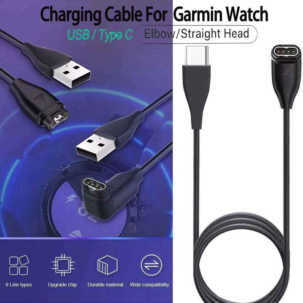 Garmin Watch Charger Cable – Fenix 7/6/5, Forerunner, Venu Peaceful Pleasures Health and Wellness