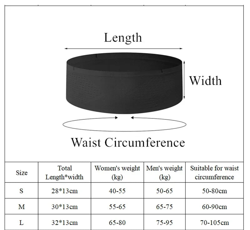 Unisex Running Waist Pack – Lightweight Nylon Gym Belt Bag
