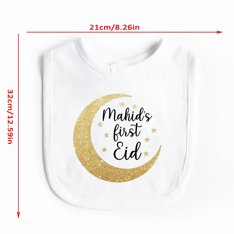 Personalized First Eid Baby Bib | Custom Ramadan Gift Personalized Baby Bib Peaceful Pleasures Health and Wellness