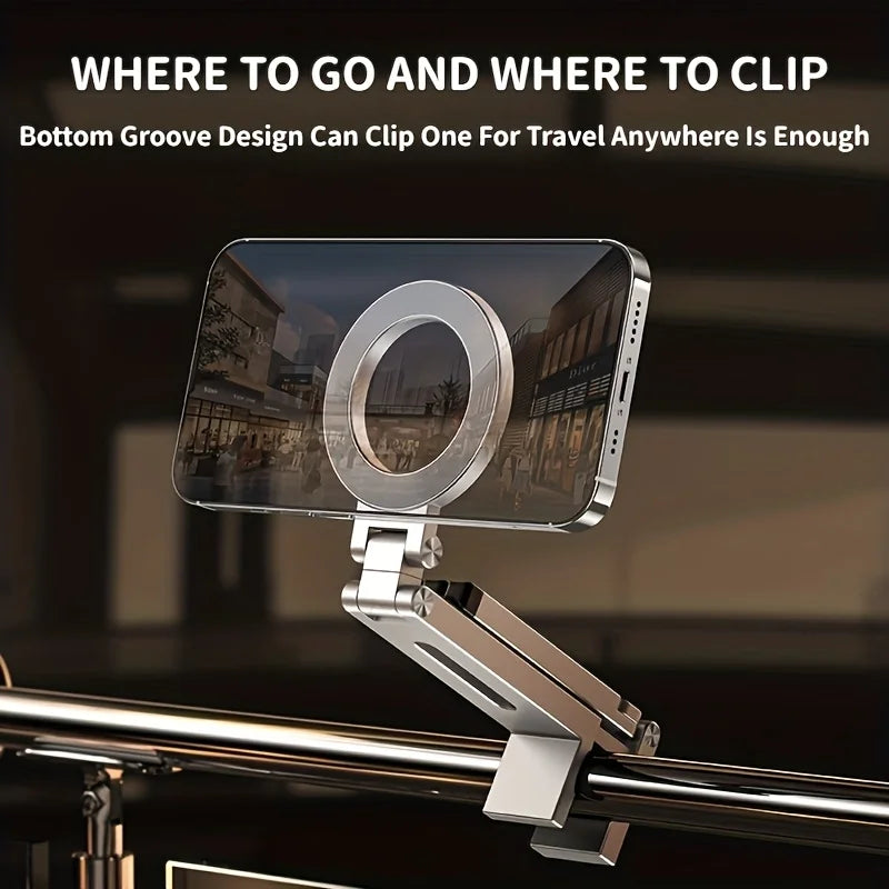 1/2 Pack Universal Magnetic Phone Holder, Foldable with Strong Suction, Universal Clip, Hands-Free, Adjustable Angle, Compact Stand, Stylish Accessory, Durable Clip, Stable Grip Peaceful Pleasures Health and Wellness