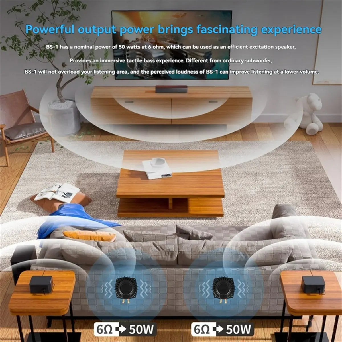50W Bass Shaker Vibration Speaker | Home Theater & Car Seat Peaceful Pleasures Health and Wellness NONE