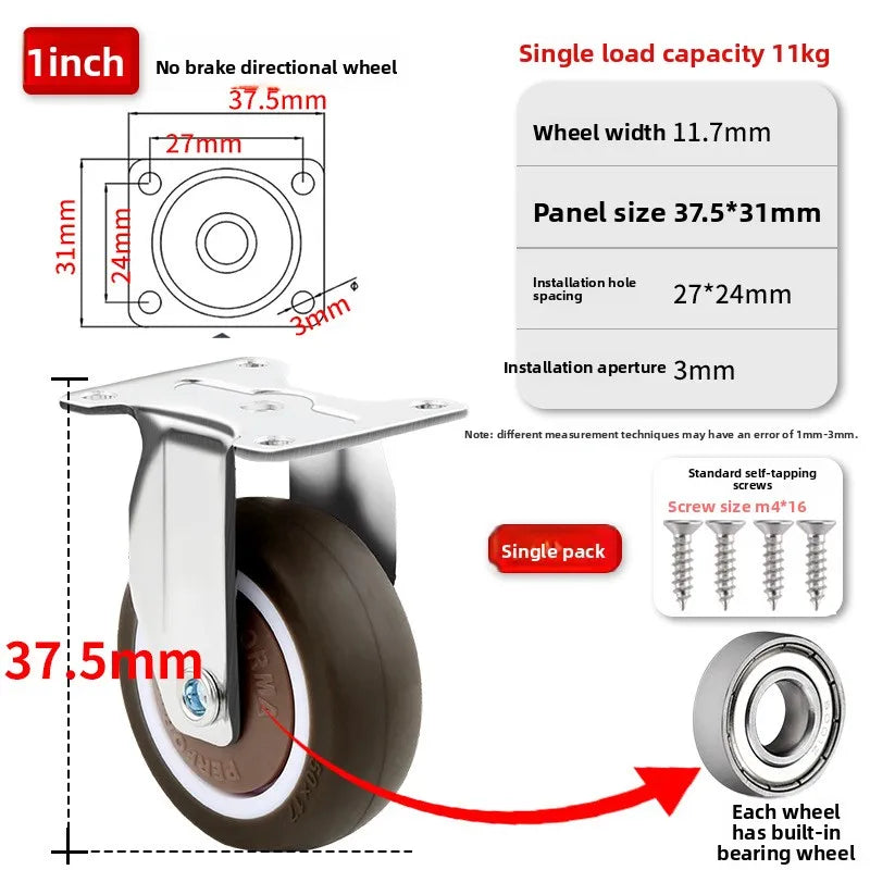 4PCS 360° Heavy Duty Swivel Caster Wheels – Red Trolley Castors
