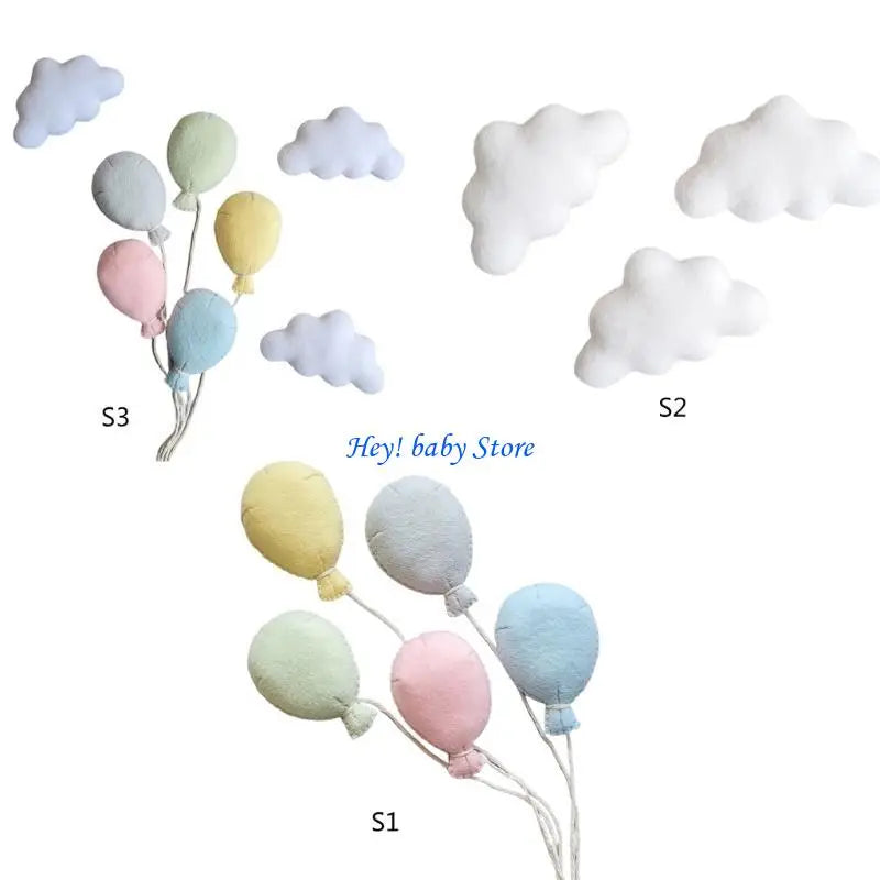 Newborn Photo Props – Felt Cloud & Balloon Baby Photoshoot Set