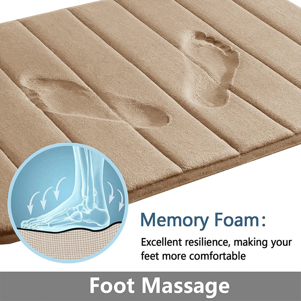Memory Foam Bath Mat – Non-Slip Super Absorbent Bathroom Rug
